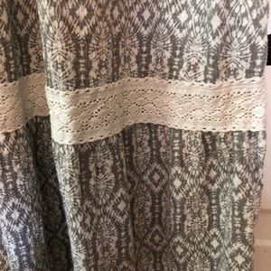 Gray and white patterned maxi dress